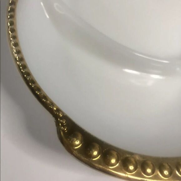 mid century modern anchor hocking fire-king relish dish with gold trim fall - Picture 7 of 8